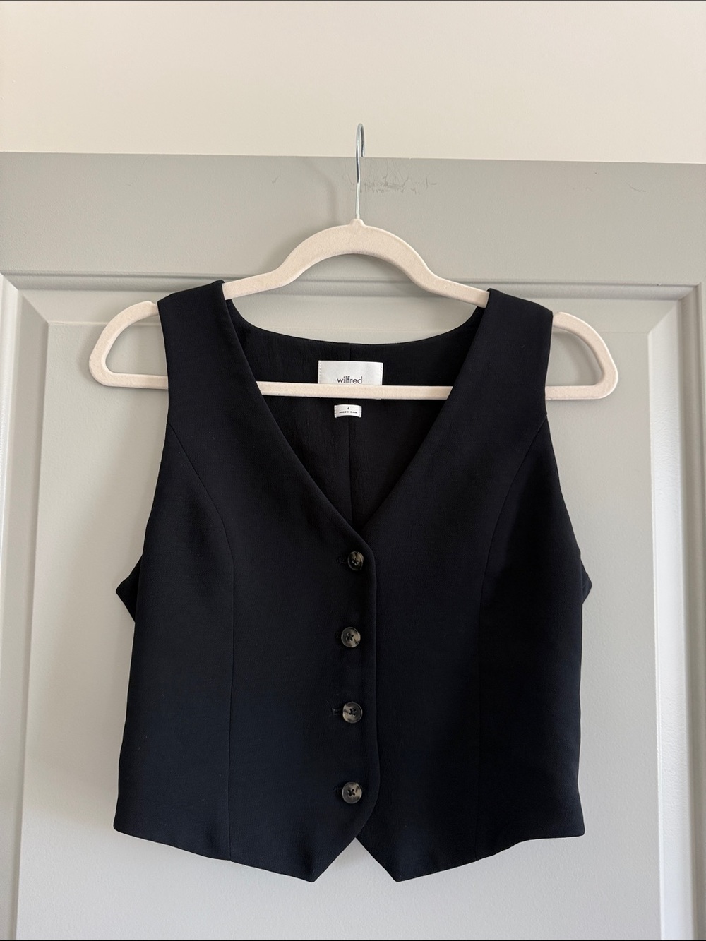 Wilfred Black Button-Front Vest Dress